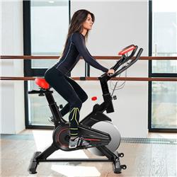 SP36172 Indoor Workout LCD Display Cycling Exercise Fitness Cardio Bike, Black & Red -  Total Tactic