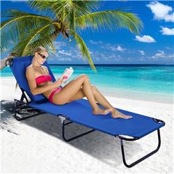 OP3069 Folding Patio Recliner Lounge Chaise, Blue
