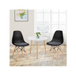 HW66470BK-2 Mid Century Modern DSW Dining Chair, Black - 2 Piece -  Costway