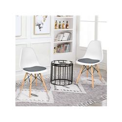 HW66470WH-2 Mid Century Modern DSW Dining Chair, White - 2 Piece -  Costway