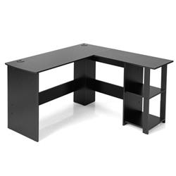 Picture of Costway HW66497 L-Shaped Corner Computer Desk with Storage Shelves