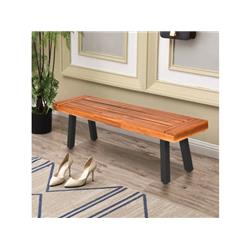 HW63298 Rustic Wood Outdoor Patio Acacia Wood Dining Bench