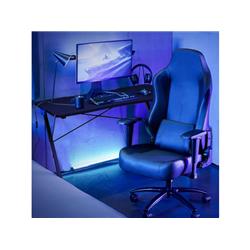 Picture of Costway HW64503 Z Shape Gaming Desk with LED Lights