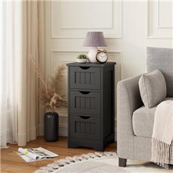 HW66968BK Bathroom Floor Freestanding Storage Organizer with 3 Drawer, Black