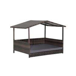 Picture of Costway HW70602GR Outdoor Wicker Dog House with Weatherproof Roof&#44; Gray