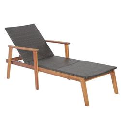 HW70632 Patio Rattan Lounge Chair with 4-Position Adjustable Backrest