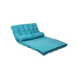 HW66174NY 6-Position Foldable Floor Sofa Bed with Detachable Cloth Cover, Blue