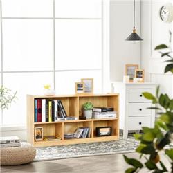 HW66931 Kids 5-Cube Storage Cabinet 2-Shelf Wood Bookcase Organizer