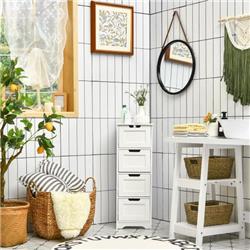 HW67505WH Free-Standing Side Storage Organizer with 4 Drawer, White