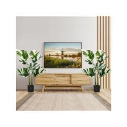 HZ10133-2 4 ft. Artificial Monstera Deliciosa Plants for Home Office - Pack of 2