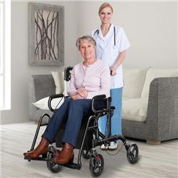 Picture of Costway JH10010BK Folding Rollator Walker with 8 in. Wheels & Seat&#44; Black