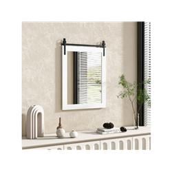 Picture of Costway HZ10057WH 30 x 22 in. Wall Mount Mirror with Wood Frame&#44; White