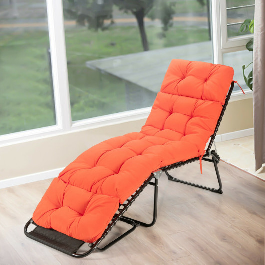 HW67233JS Outdoor Lounge Chaise Cushion with String Ties for Garden Poolside, Orange