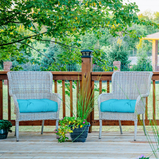 HW67234GN 21 x 21 in. Patio Chair Seat Cushion Pads for Indoor & Outdoor, Turquoise