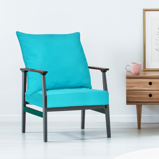 HW67235LS Deep Seat Chair Cushion Pads Set with Rope Belts for Indoor & Outdoor, Turquoise