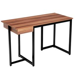 Picture of Costway HW67259WT 48 in. Computer Desk with Metal Frame & Adjustable Pads&#44; Walnut