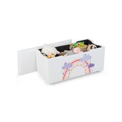 Picture of Costway HY10060WH Kids Wooden Upholstered Toys Storage Box with Removable Lid&#44; White