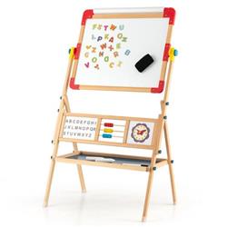 Picture of Costway HY10095 3-in-1 Kids Wooden Art Easel with Drawing Paper Roll