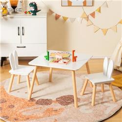 Picture of Costway HY10103WH Kids Table & Chair Set for Arts Crafts Snack Time&#44; White - 3 Piece