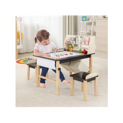 Picture of Costway HY10122CF Kids Art Table & Chair Set with Paper Roll & Storage Bins&#44; Coffee