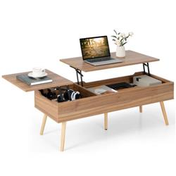 JV10414BN 47 in. Lift Top Coffee Table with 2 Hidden Compartments, Brown -  Costway