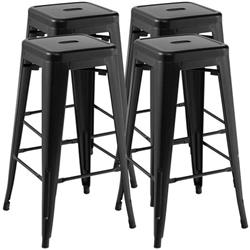 Picture of Costway JV10797BK-4 30 in. Bar Stools with Square Seat & Handling Hole&#44; Black - Set of 4
