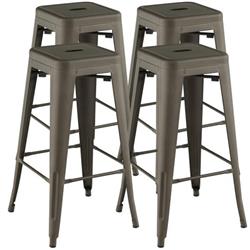 Picture of Costway JV10797GUN-4 30 in. Bar Stools with Square Seat & Handling Hole&#44; Gun - Set of 4