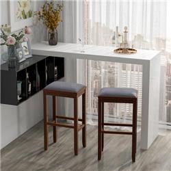 Picture of Costway JV10819CF-29 31 in. Upholstered Bar Stool Set with Solid Rubber Wood Frame & Footres&#44; Brown - 2 Piece