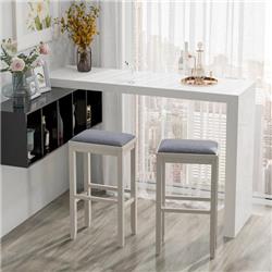 Picture of Costway JV10819WH-29 31 in. Upholstered Bar Stool Set with Solid Rubber Wood Frame & Footres&#44; White - 2 Piece