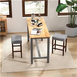 Picture of Costway JV10850GR-24 25 in. Bar Stool with Curved Seat Cushions, Gray - Set of 2