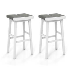 Picture of Costway JV10858GR-29 31.5 in. Upholstered Saddle Barstools with Padded Cushions, Gray - 2 Piece