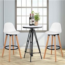 Picture of Costway JV10908WH-2 28.5 in. Mid Century Barstools Dining Pub Chair, White - 2 Piece