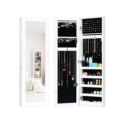 JV10084 Door & Wall Mounted Armoire Jewelry Cabinet with Full-Length Mirror -  Costway