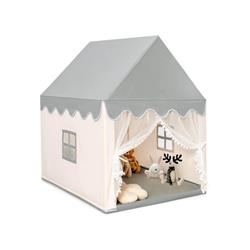 Picture of Costway HW67016BE Kids Play Castle Fairy Tent with Mat&#44; Beige - Large