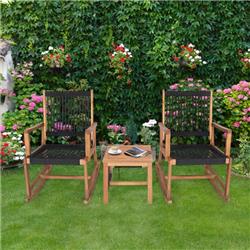 HW70893 Acacia Wood Rocking Bistro Set - 3 Piece