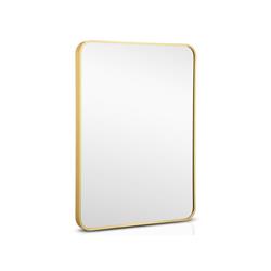 Picture of Costway JV10611GD Metal Framed Bathroom Mirror with Rounded Corners&#44; Golden