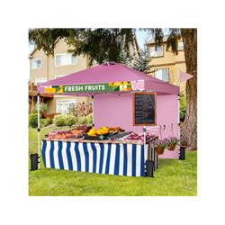 NP10846PI 10 x 10 ft. Foldable Commercial Pop-Up Canopy with Roller Bag & Banner Strip, Pink