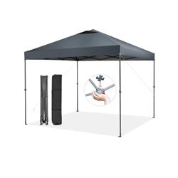 NP10847GR 10 x 10 ft. Foldable Outdoor Instant Pop-Up Canopy with Carry Bag, Gray