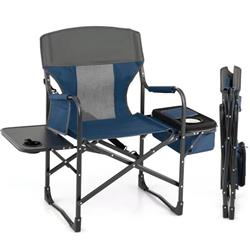 NP10866BL Folding Camping Directors Chair with Cooler Bag & Side Table, Blue