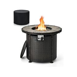 Picture of Costway NP10884 32 in. 30000 BTU Fire Pit Table with Fire Glasses & PVC Cover