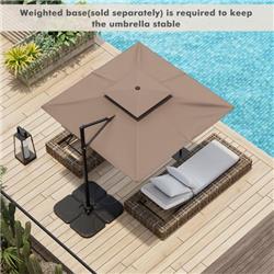NP10887CF 9.5 ft. Cantilever Patio Umbrella with 360 deg Rotation & Double Top, Coffee