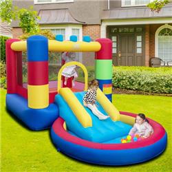 Picture of Costway NP10903US 4-in-1 Jigsaw Theme Inflatable Bounce House with 480W Blower