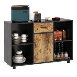 JV10521CF 48 in. Industrial Buffet Sideboard with 4 Open Cubbies, Coffee