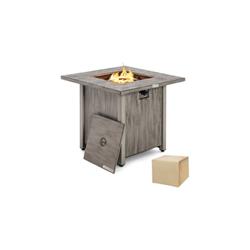 Picture of Costway NP10791GR 28 in. 40000 BTU Square Fire Pit Table with Lid & Lava Rocks&#44; Gray