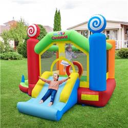 Picture of Costway NP10798US Candy Land Theme Kids Inflatable Bounce House with 735W Air Blower