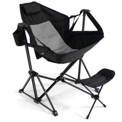 NP10800BK Hammock Camping Chair with Retractable Footrest & Carrying Bag, Black