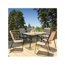 NP10407-22 55 x 35 in. Patio Dining Rectangle Tempered Glass Table with Umbrella Hole