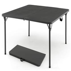 NP10740GR Folding Camping Table with All-Weather HDPE Tabletop & Rustproof Steel Frame, Gray