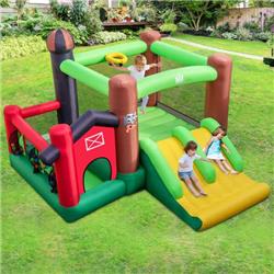 Picture of Costway NP10750 6-in-1 Inflatable Bounce House with Double Slides without 735W Blower