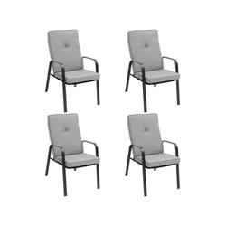 Picture of Costway NP10405-13 4 Patio Dining Stackable Chair Set with High-Back Cushions